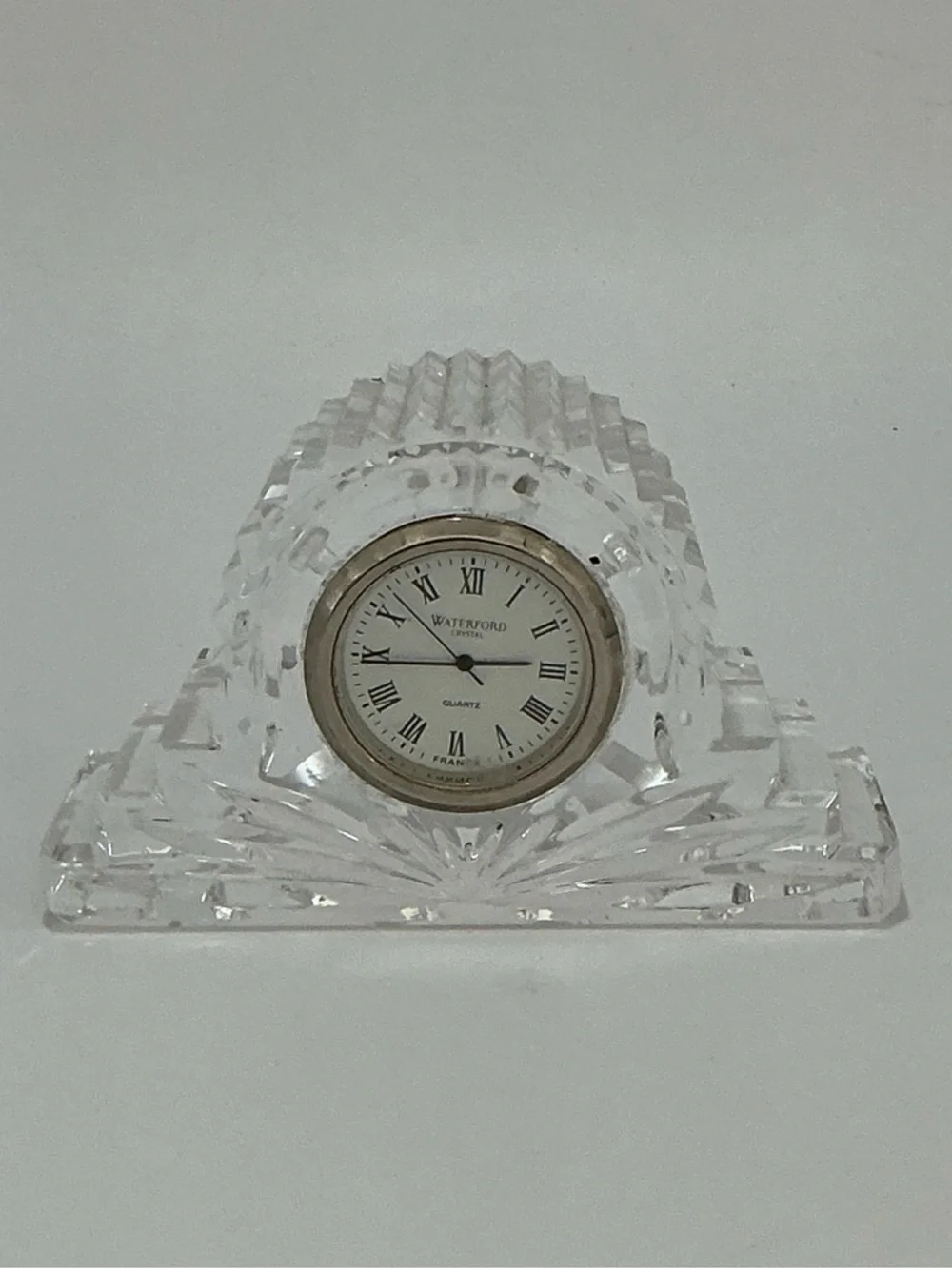 Waterford Clear Crystal Desk Clock with Roman Dial
